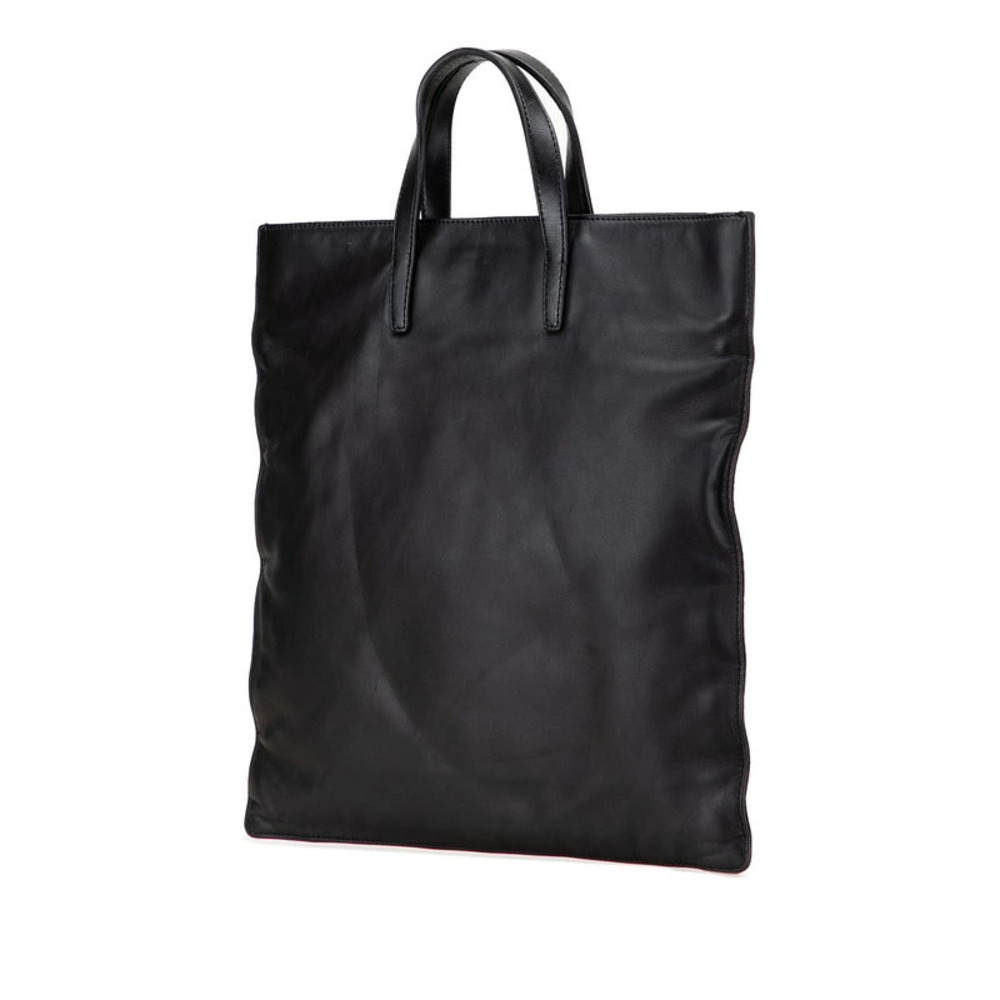 Loewe Leather Handbag Bag Tote Black Anagram Black